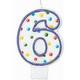 Purple Outline Number 6 Birthday Candle
